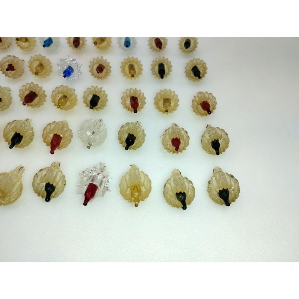 50x - Vintage Christmas Mini Lights with Reflectors Multi Color Tested - Picture 7 of 13